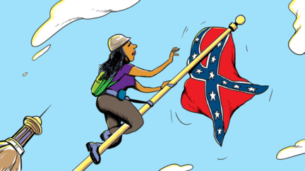 Ondear la bandera de los Estados Confederados